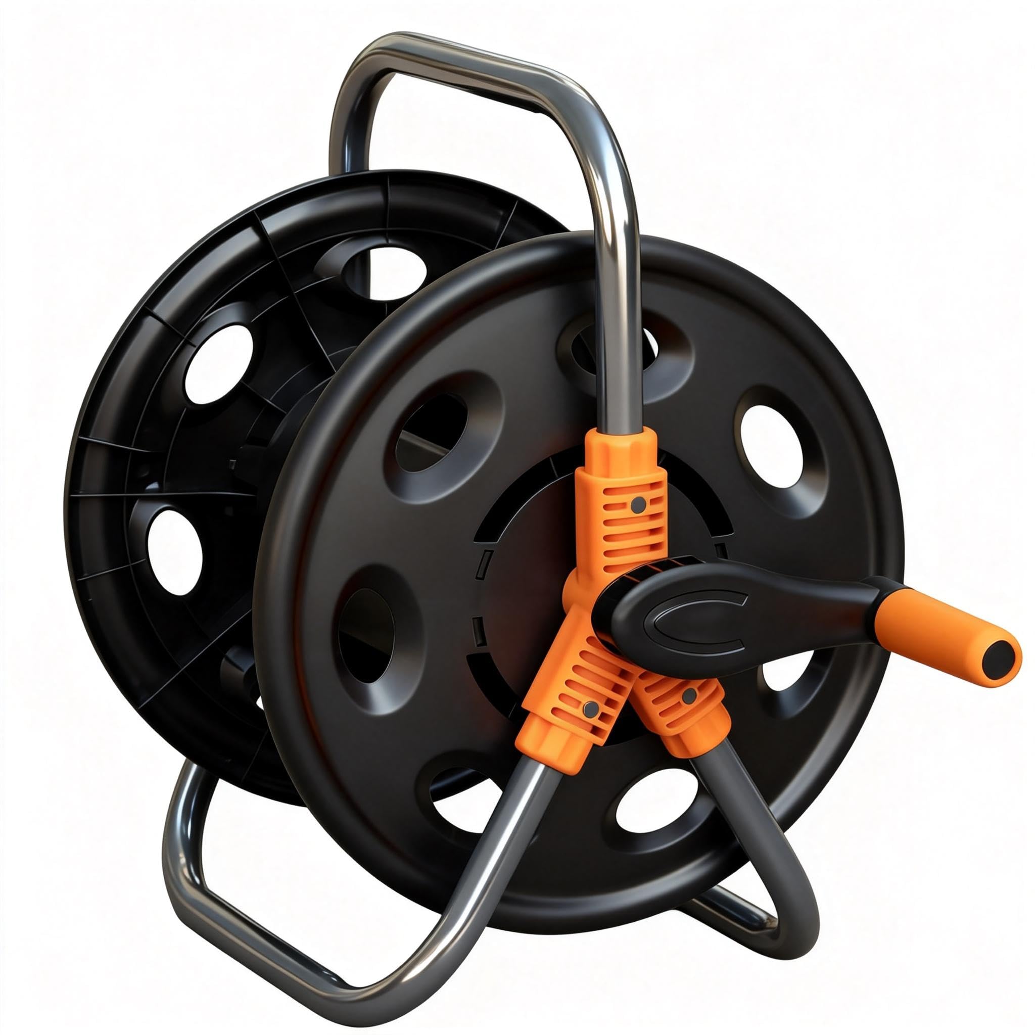 OasisTrim hose reel cart assembly demonstrates quick setup and durable construction.