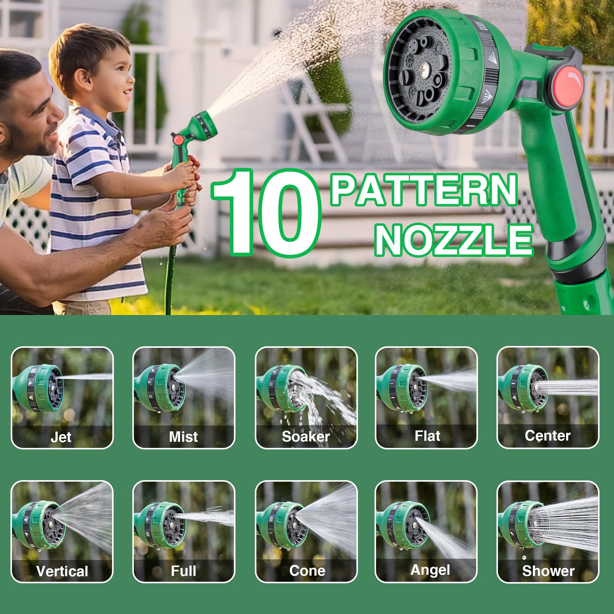 OasisTrim nozzle offers 10 spray patterns for versatile watering and cleaning tasks.