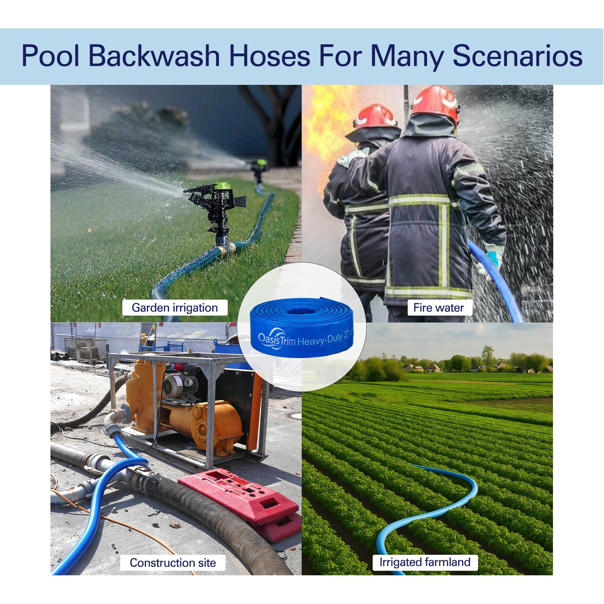 OasisTrim pool hose with clamps included for easy setup