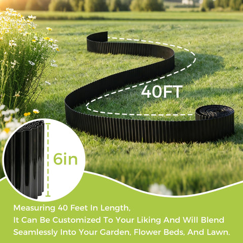 OasisTrim rust-resistant metal withstands weather for long-lasting edging.