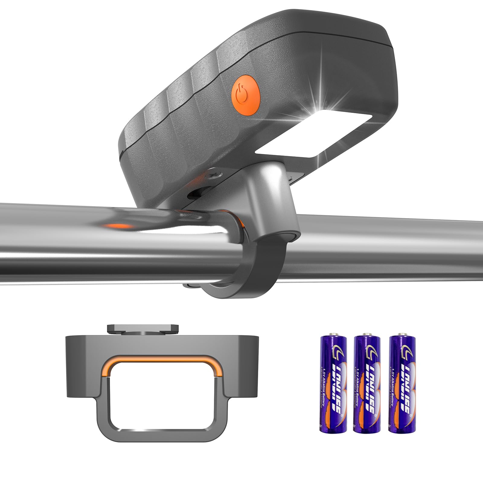 OATISLIFE grill light mounted on handle for bright night grilling.