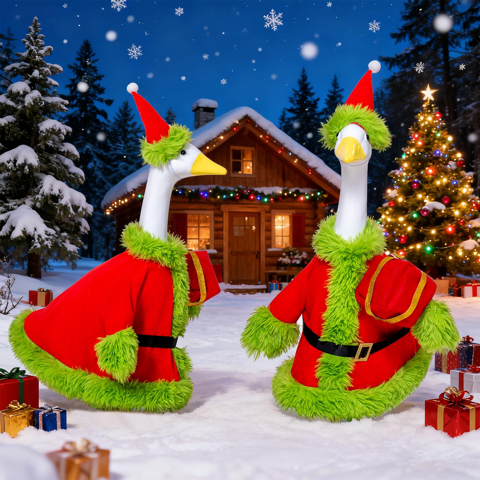 Obasurr Santa outfit transforms yard decor into a festive scene instantly.