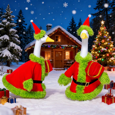 Obasurr Santa outfit transforms yard decor into a festive scene instantly.