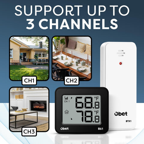 OBET thermometer clear screen enables quick, easy readings at a glance