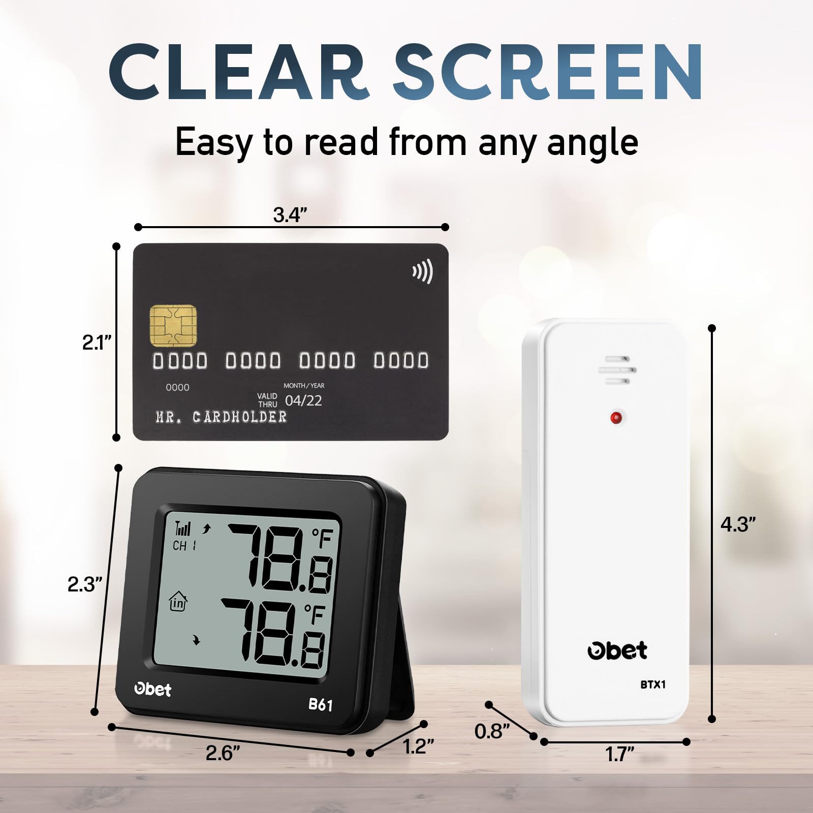 OBET remote transmission up to 500 ft enables flexible monitoring outdoors