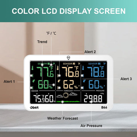 OBET Weather Station indoor-outdoor readings provide reliable climate awareness for your space
