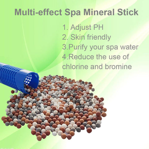 OBMAO spa mineral sticks close-up shows natural minerals for cleaner water