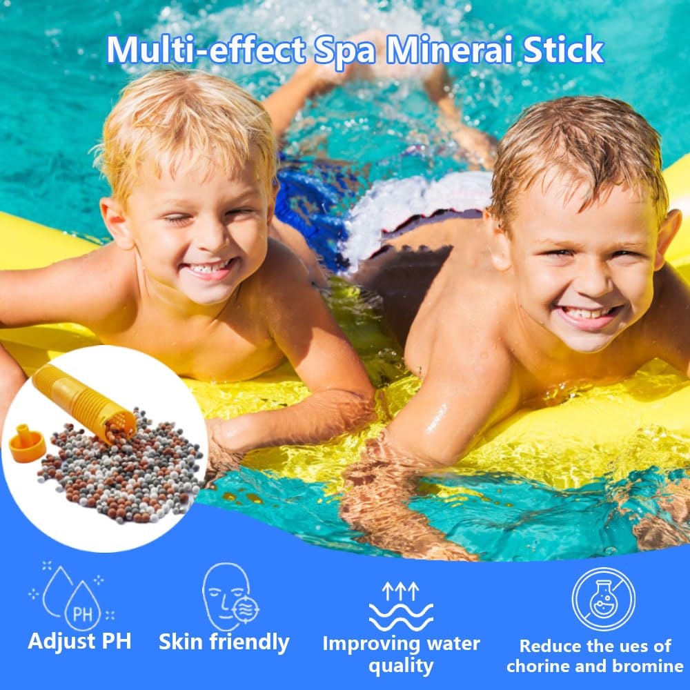 OBMAO Spa Mineral Sticks mineral-balls closeup shows natural minerals for clear water