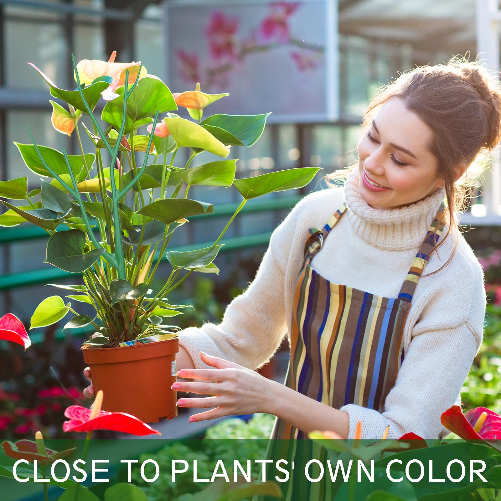Obralitic plant trellis kit-green guides climbing plants upward with stable, expandable structure.