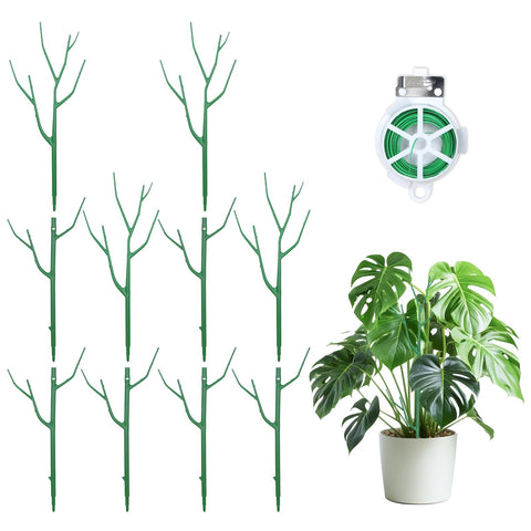 Obralitic stackable stakes set visually blends with greenery while providing discreet plant support.