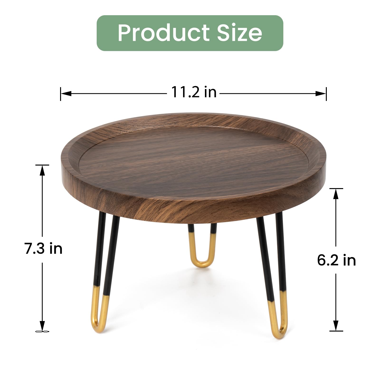OBTAIN plant stand with metal legs provides durable support for plants.
