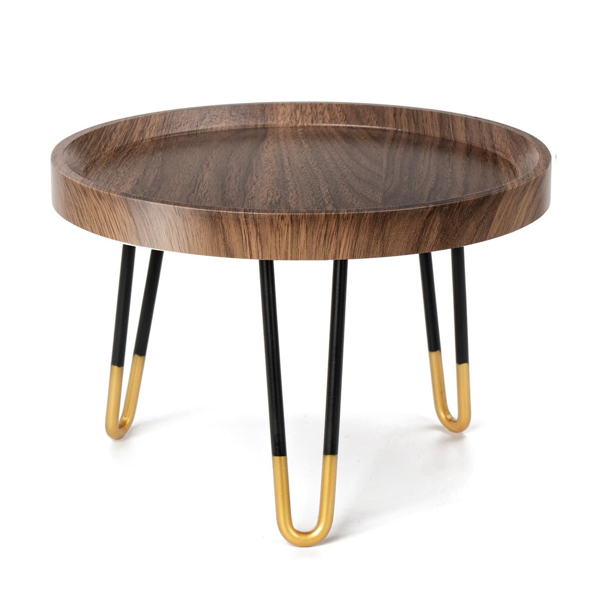 OBTAIN plant stand with mid-century walnut top panel for elegant indoor decor
