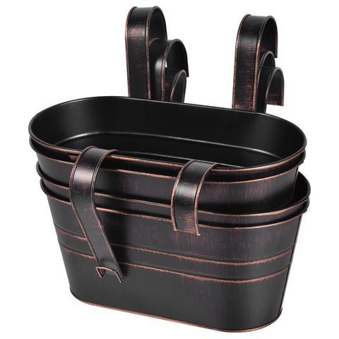 OBTANIM four-pack decorative planters for black garden decor