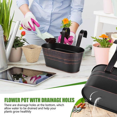 OBTANIM iron hanging plant holder for outdoor garden displays