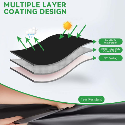 OBTANIM Outdoors cover with drawstring and Velcro bottom for secure fit
