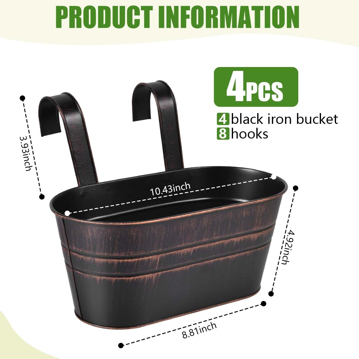 OBTANIM railing planter with drainage holes keeps plants healthy