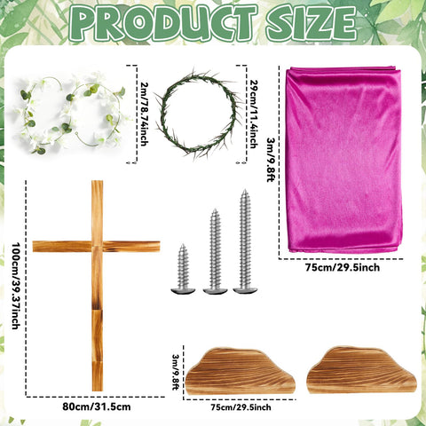 OBUSATT purple ribbon drapes the cross for festive spring decor.