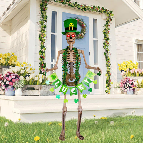 OBUSATT 6 ft skeleton display kit for vivid garden or porch decoration.