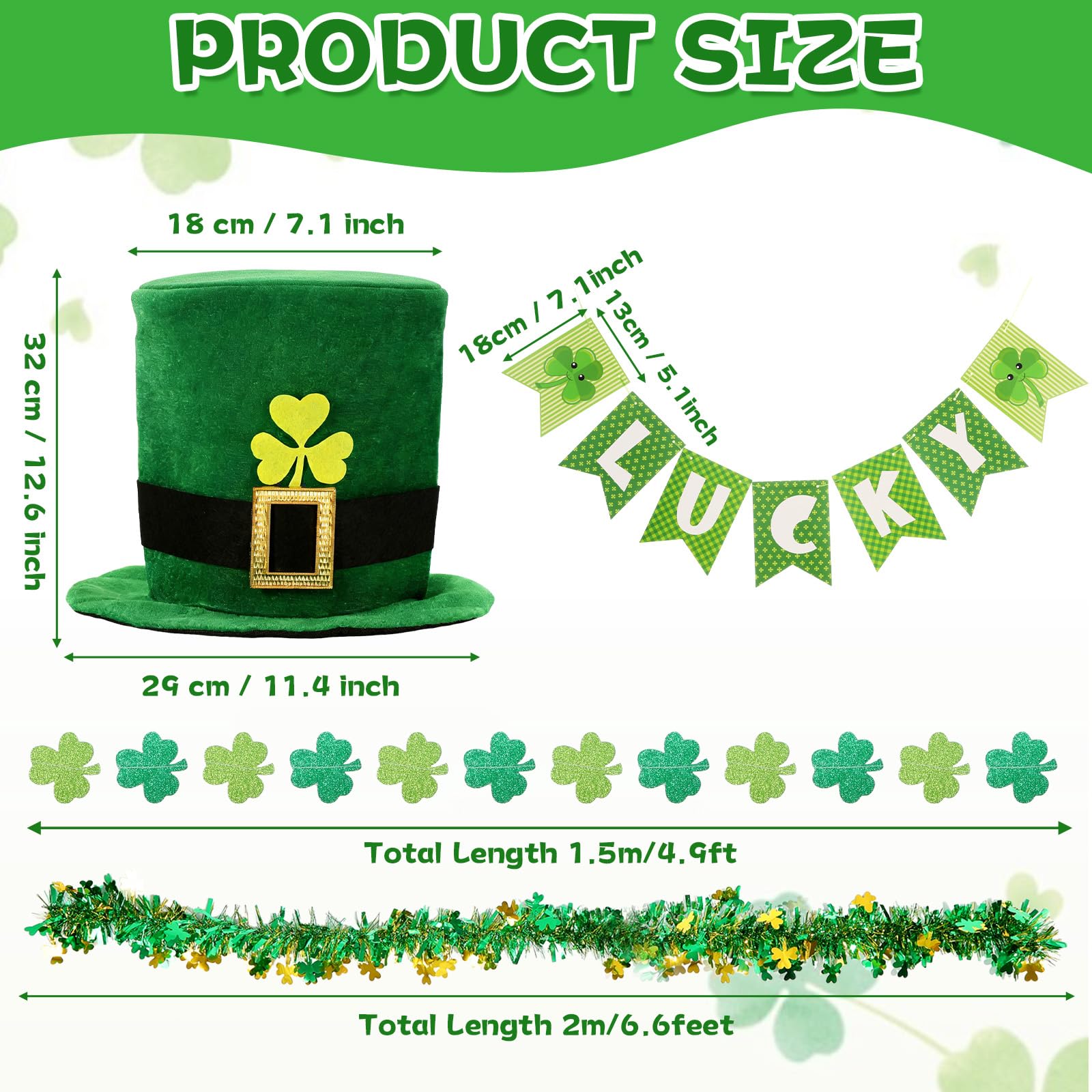 OBUSATT lucky banner enhances outdoor decor with bright colors for St. Patrick's Day.