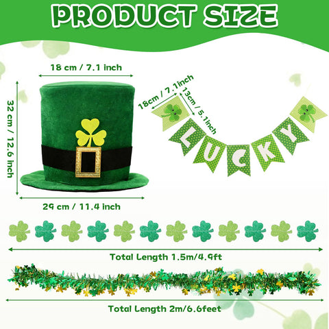 OBUSATT lucky banner enhances outdoor decor with bright colors for St. Patrick's Day.