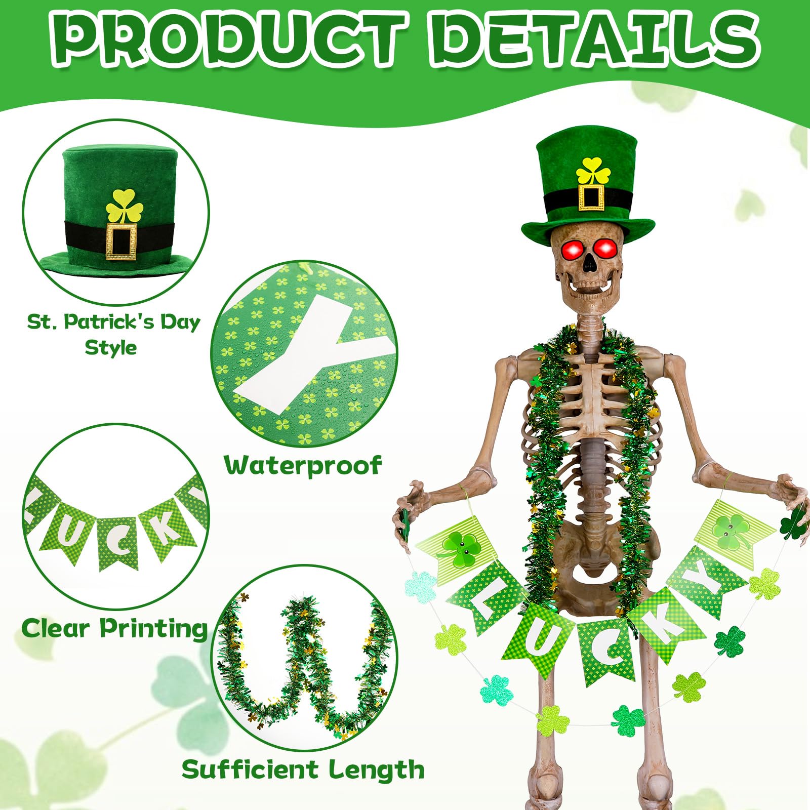 OBUSATT shamrock banner adds iconic motif to entryways and parties.