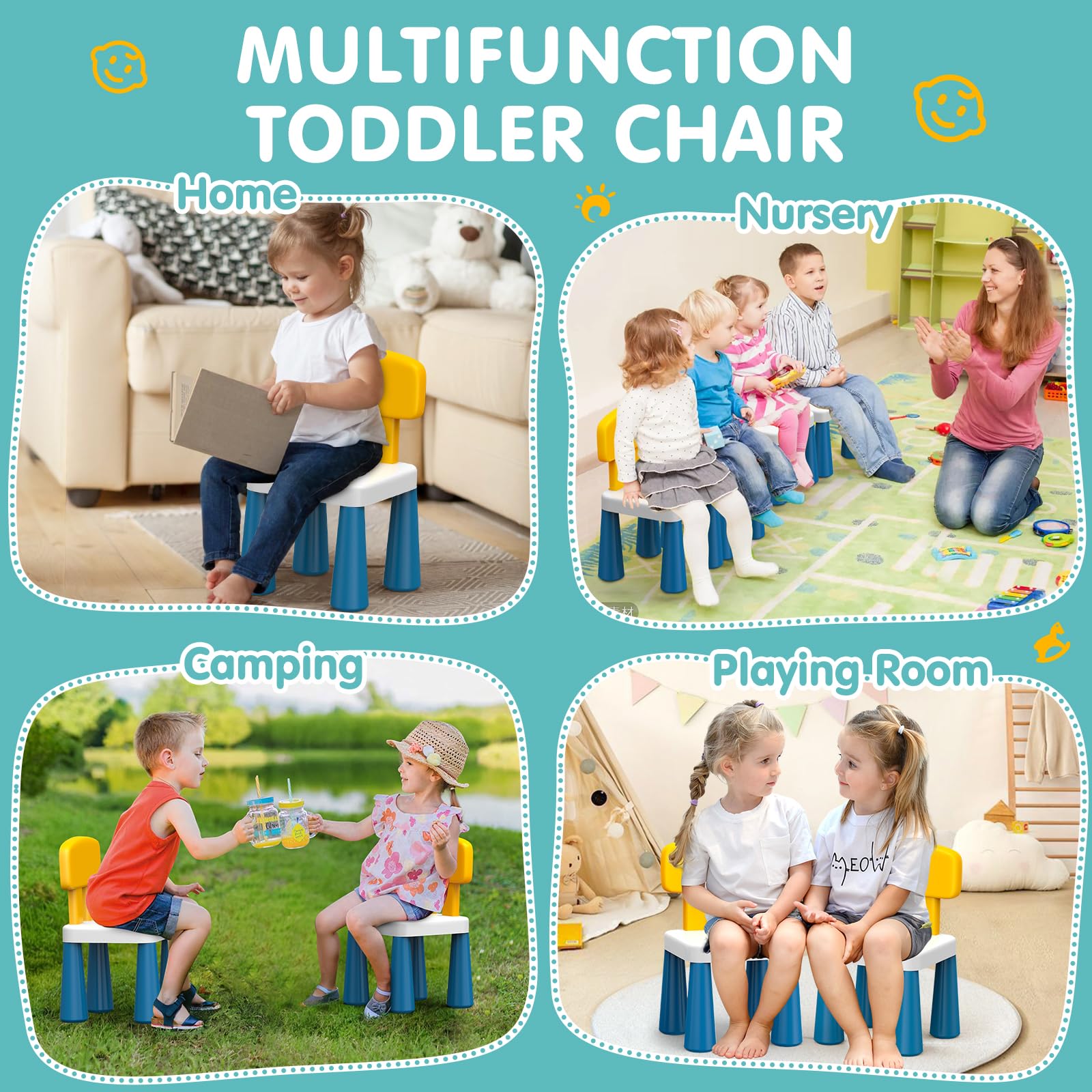 OCATO non-slip feet keep chairs steady on tiles, wood, or grass