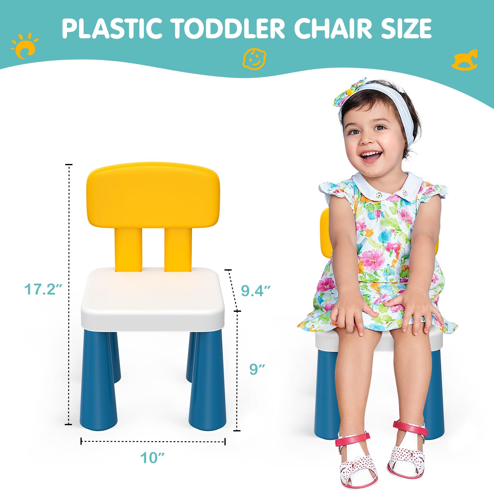 OCATO toddler chairs for outdoor and indoor use, ideal for playtime and meals