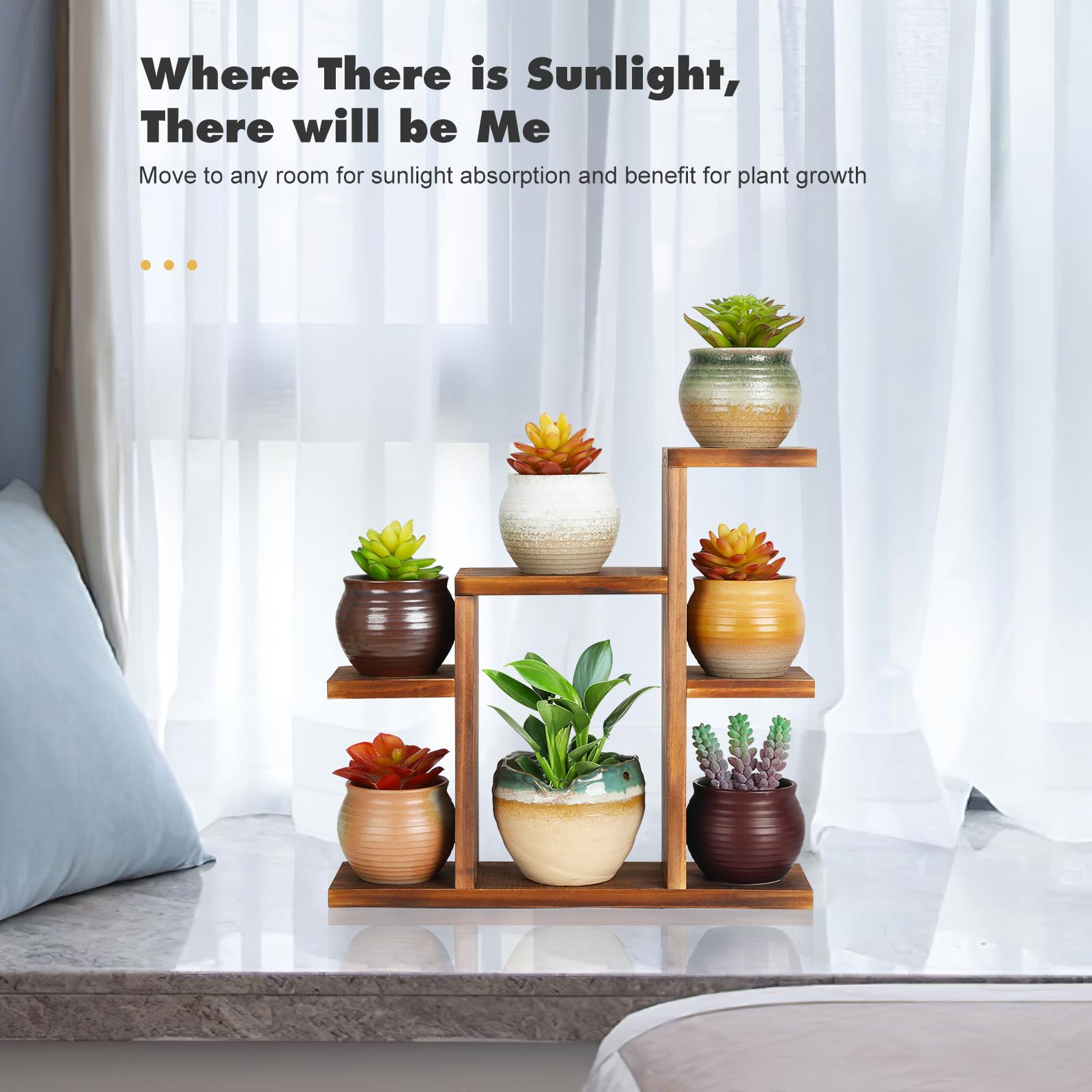OcBuct narrow-space plant display fits tight corners while keeping plants sunlit