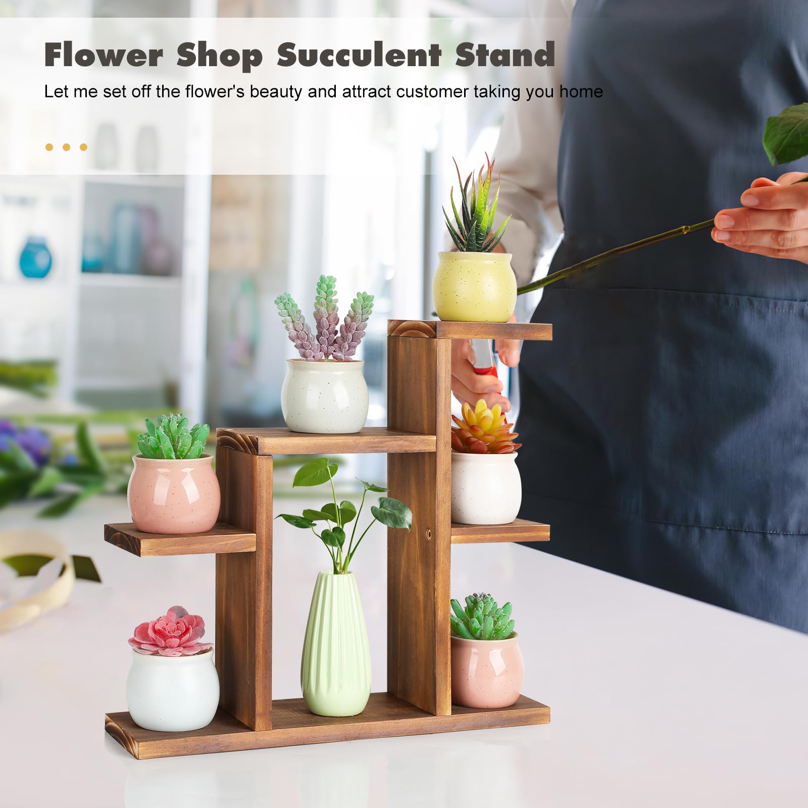 OcBuct window sill 7-tier plant shelf showcasing space-saving design in bright room