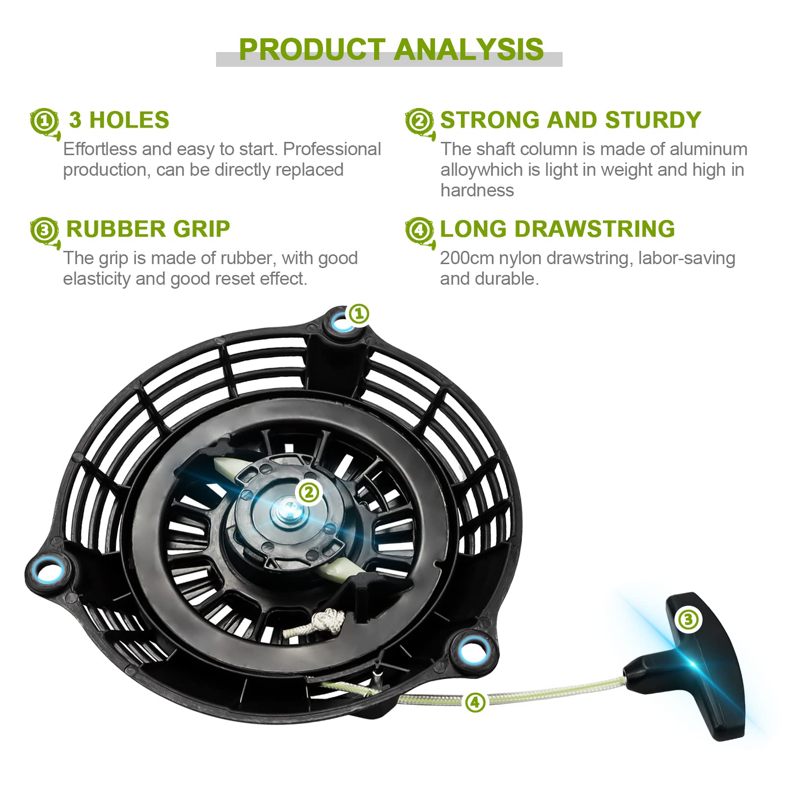 OCEAIR ready-to-install recoil starter matches 28400-ZL8-013ZA/023ZA OEMs