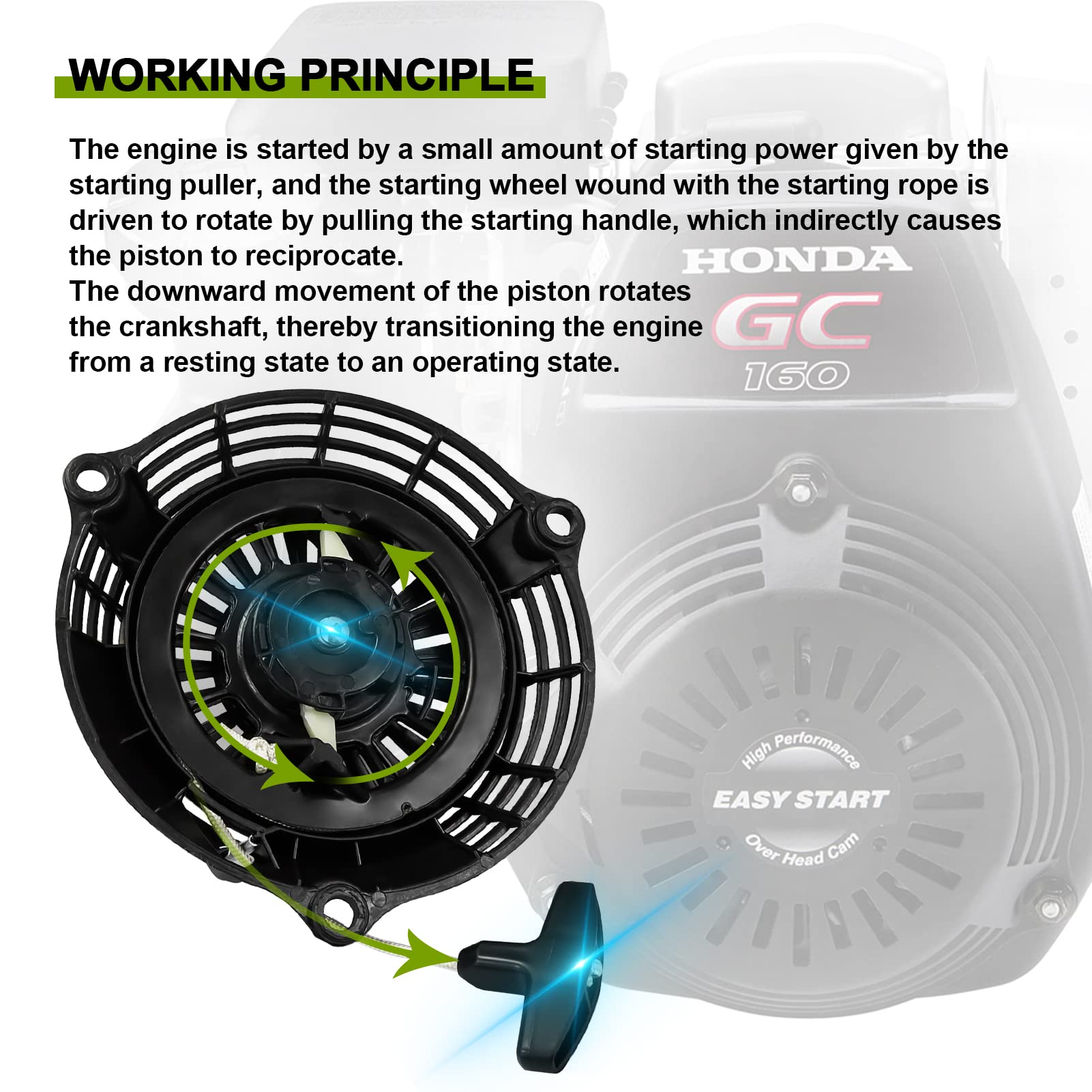 OCEAIR heavy-duty recoil starter construction supports frequent engine starts