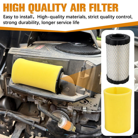 Simple, tool-free installation of OCEAIR air filter on compatible mower