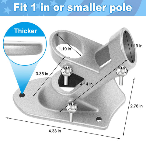 Ocean Ice flag holder tilt options 45 degrees or 90 degrees for versatile display.