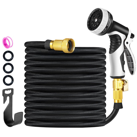 Ocean Ice Garden Hose 50 ft with brass connectors, leakproof and durable for year-round use