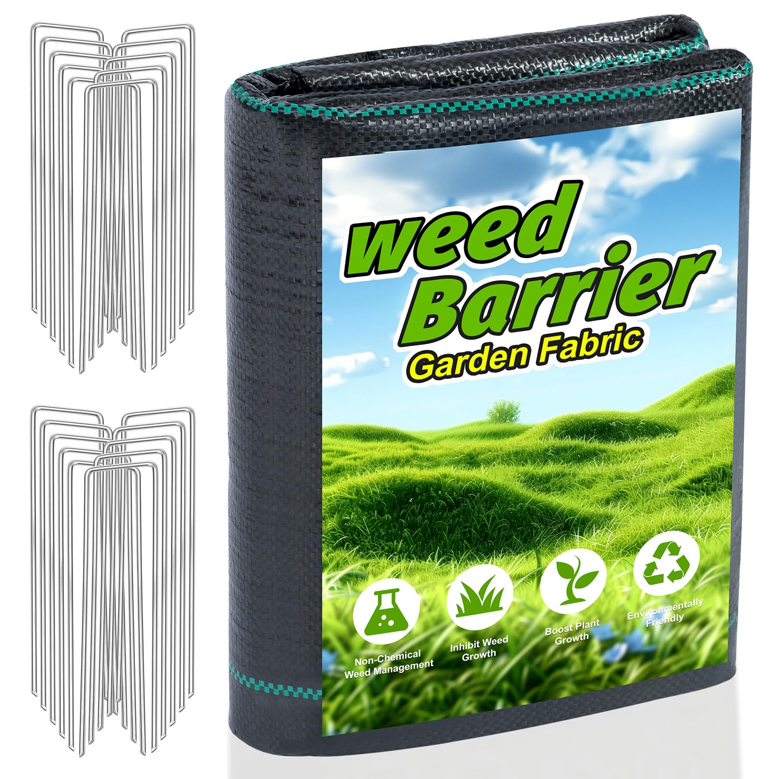 Ocean Ice weed barrier fabric 3ft 50ft with guide line for easy laying and weed control