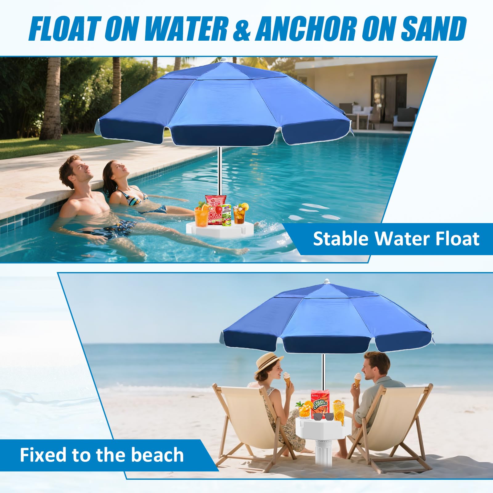 OceanaFlow canopy blocks 99% UV rays for better sun protection.