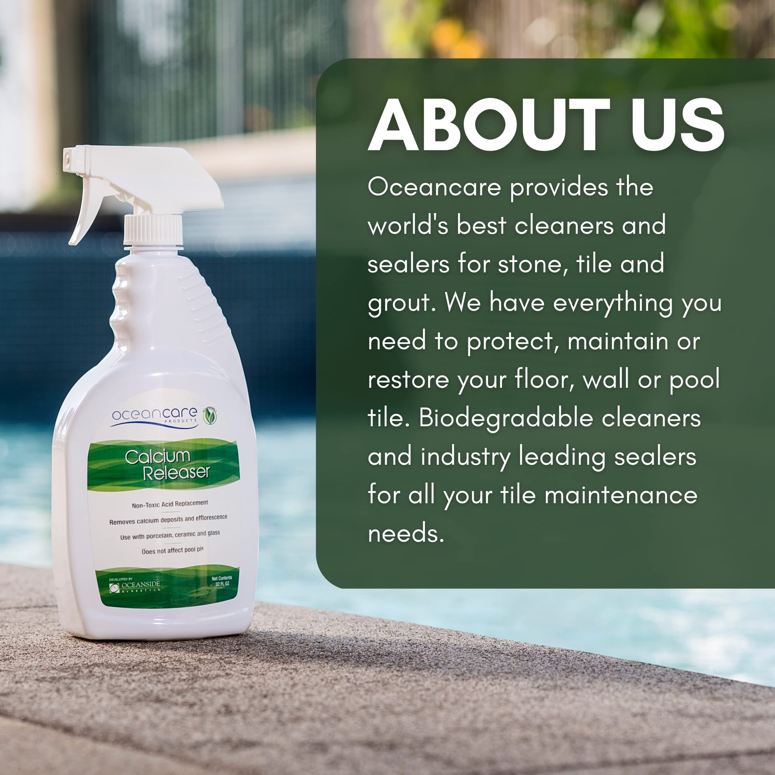 OCEANCARE safe on glass porcelain ceramic surfaces with gentle cleaning.
