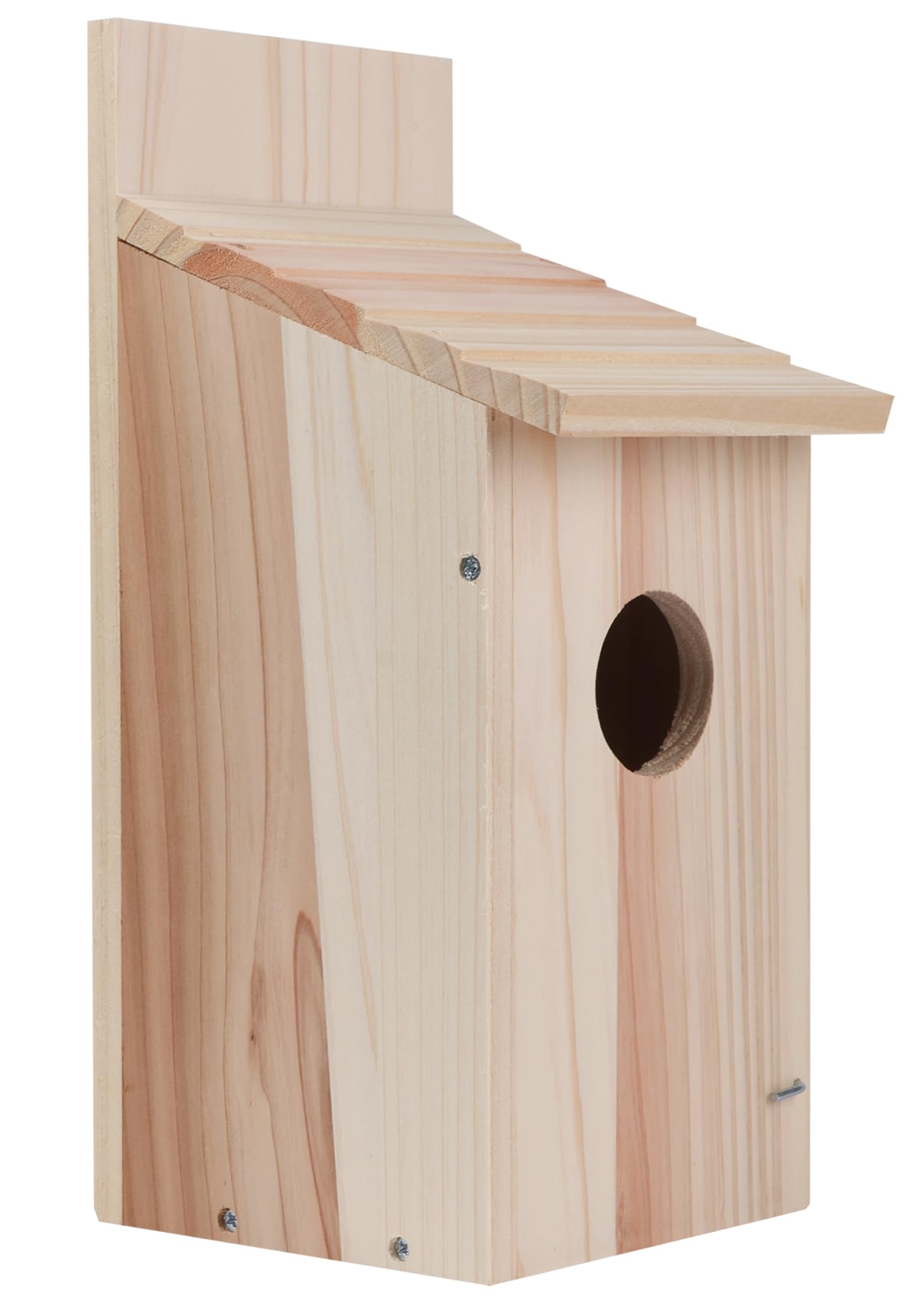 OceeK cedar outdoor bird house with slanted roof designed for weather resistance in gardens