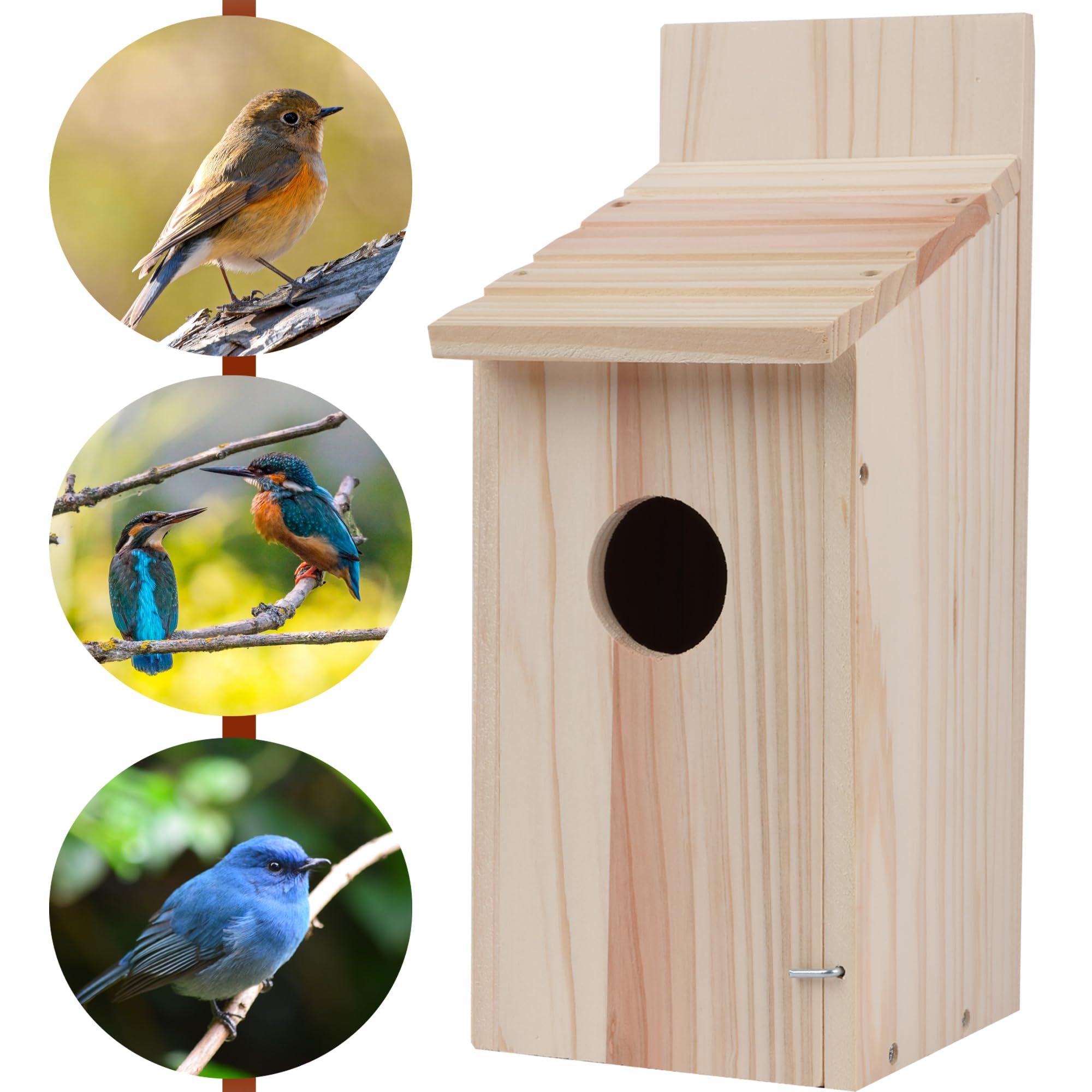 OceeK DIY bird house kit with hardware included for quick setup.