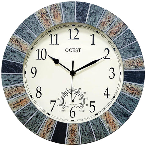 OCEST 13-inch outdoor clock front view with large numerals for easy visibility.