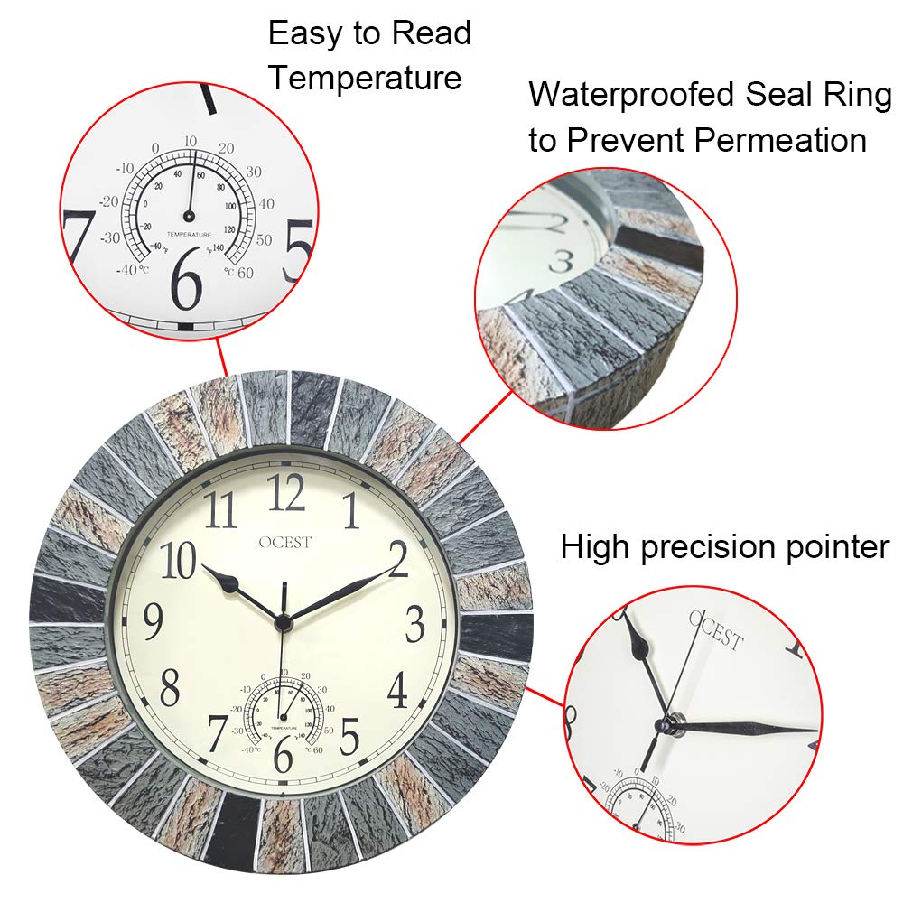 OCEST clock dial close-up highlighting PVC face and seal for moisture resistance.