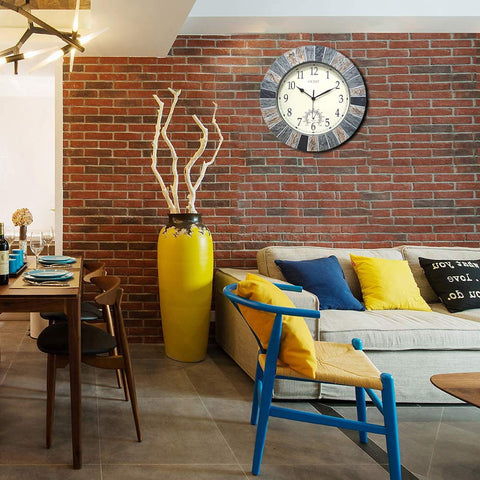 OCEST outdoor clock in patio setting, weather-resistant for yards and porches.