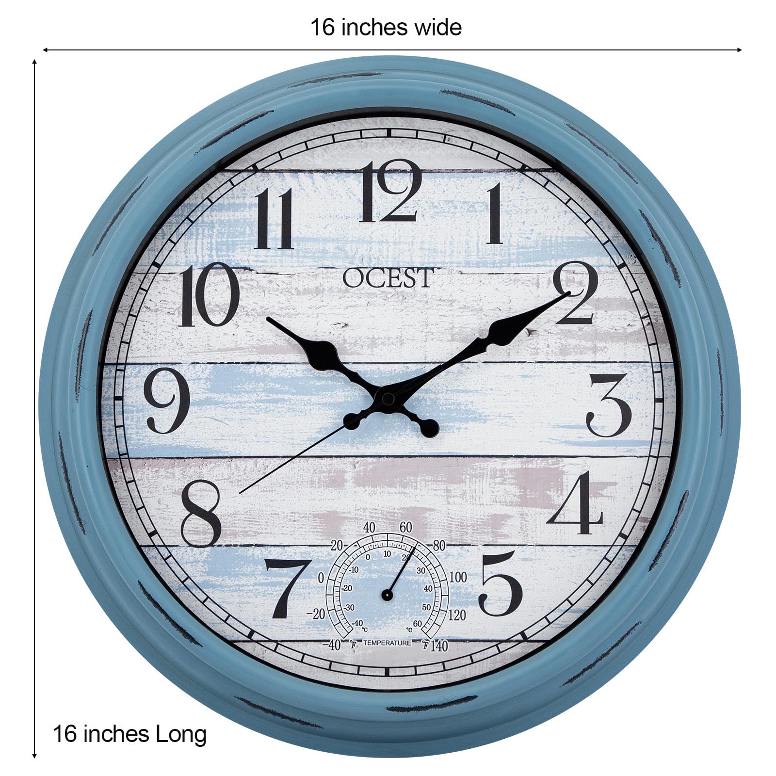 OCEST outdoor clock suits patios, gardens, garages, porches with timeless style.