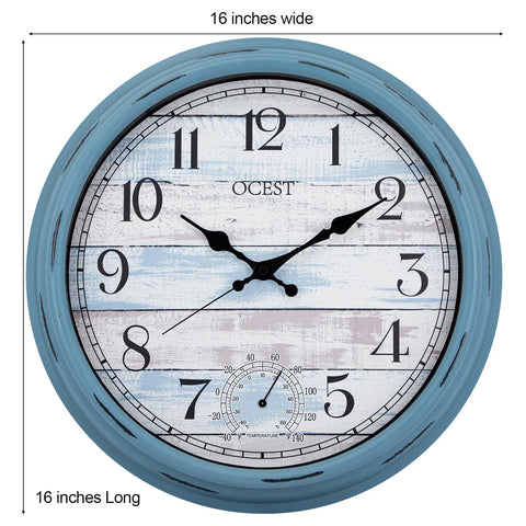OCEST outdoor clock suits patios, gardens, garages, porches with timeless style.