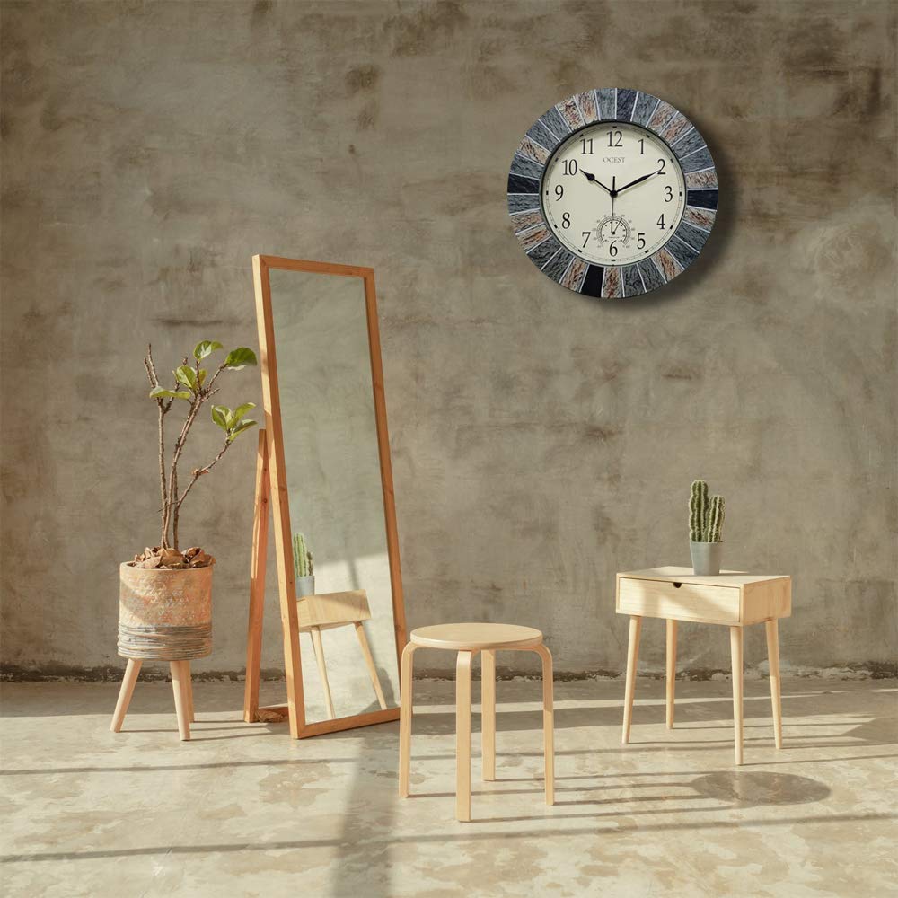OCEST silent quartz movement ensures a quiet outdoor timekeeper.