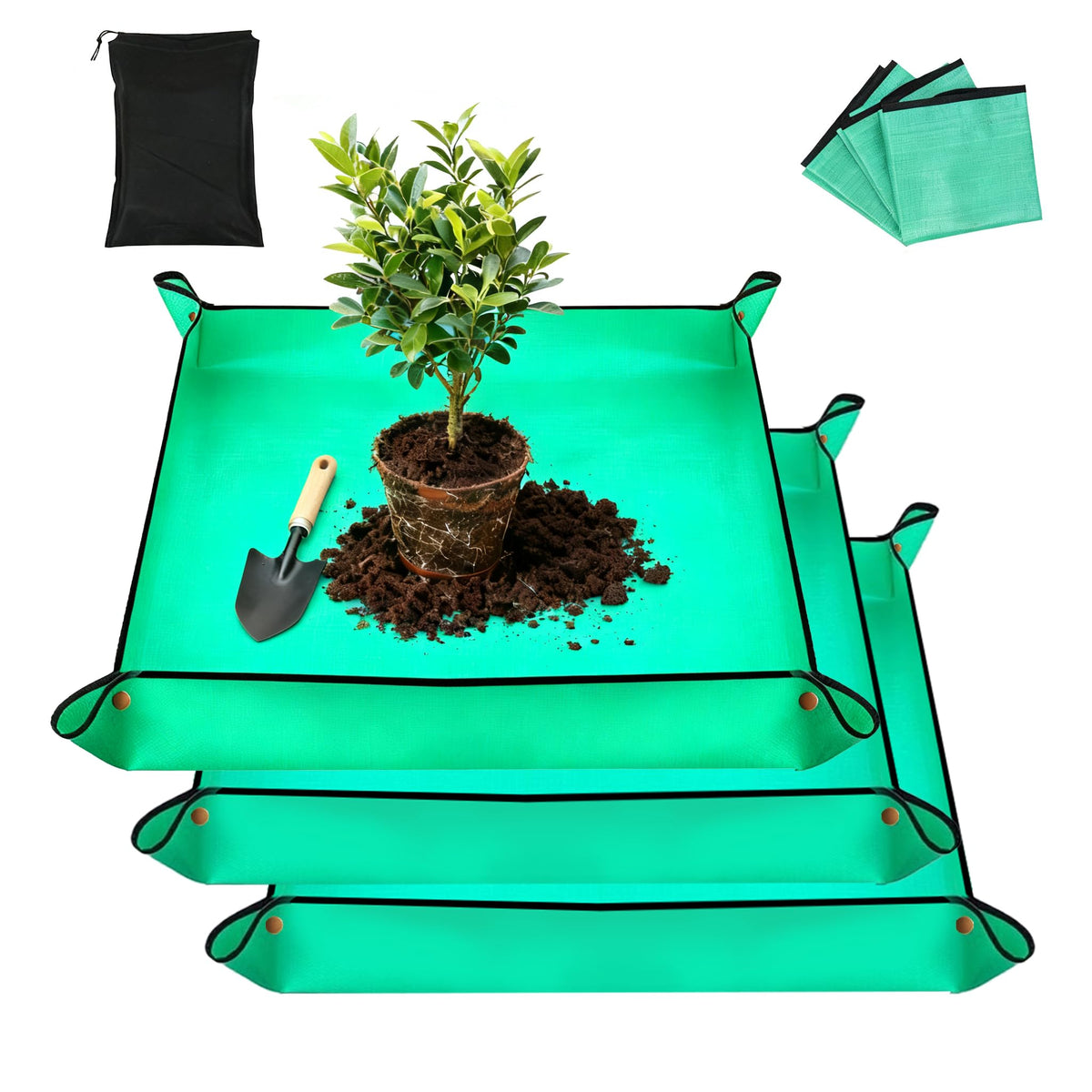 OCMML repotting mat 26.8-inch square keeps soil contained during potting