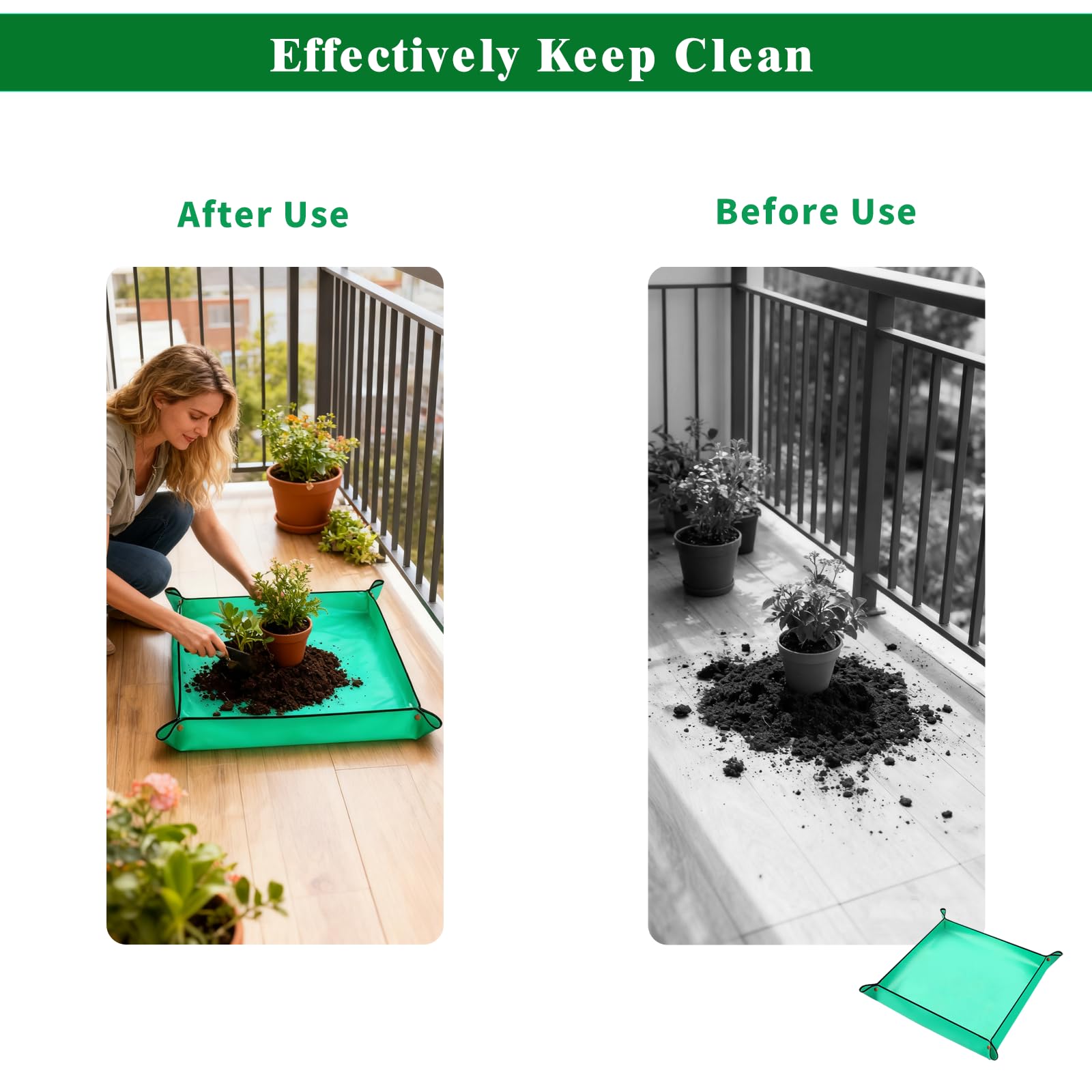 OCMML repotting mat serves as a kneeling pad during gardening