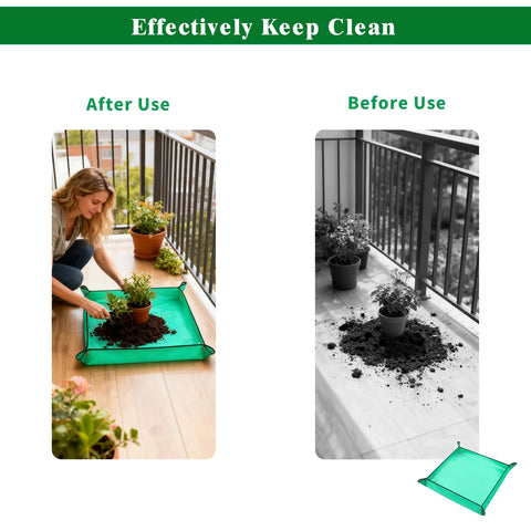 OCMML repotting mat serves as a kneeling pad during gardening