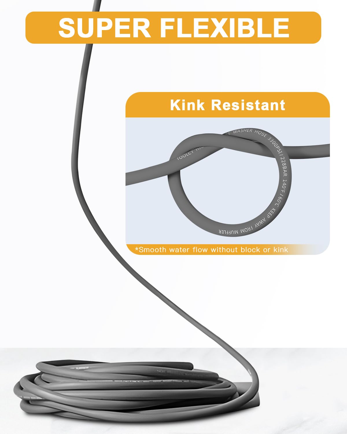 OCPTY bend-restrictor guards prevent wear at curves during heavy use.