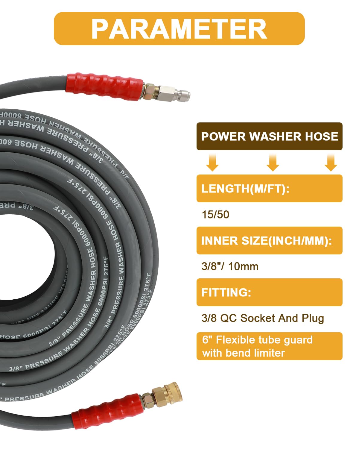 OCPTY hose swiveling capability reduces kinking for easier maneuvering.